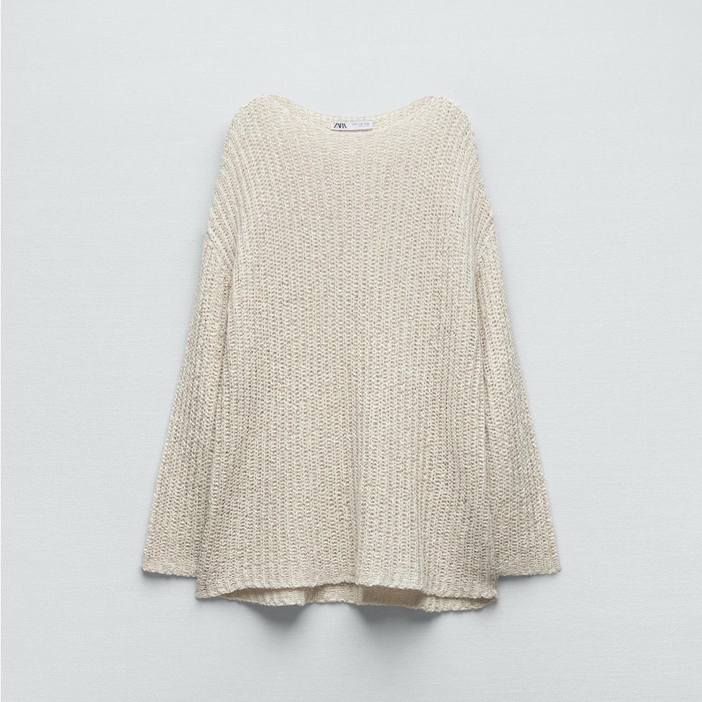Zara Cream Knit Sweater - Crew Neck